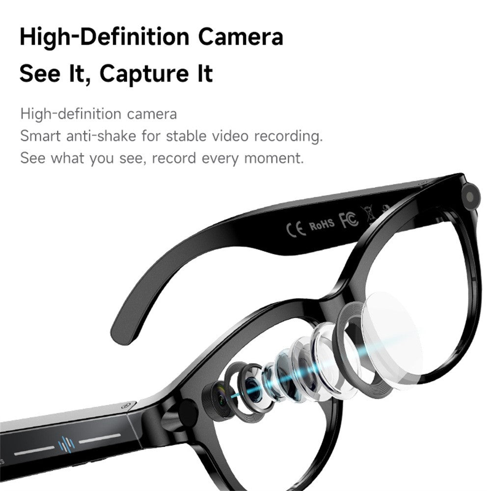AI Smart Glasses with HD Camera & Real-Time Translation — Bluetooth Calling & Music