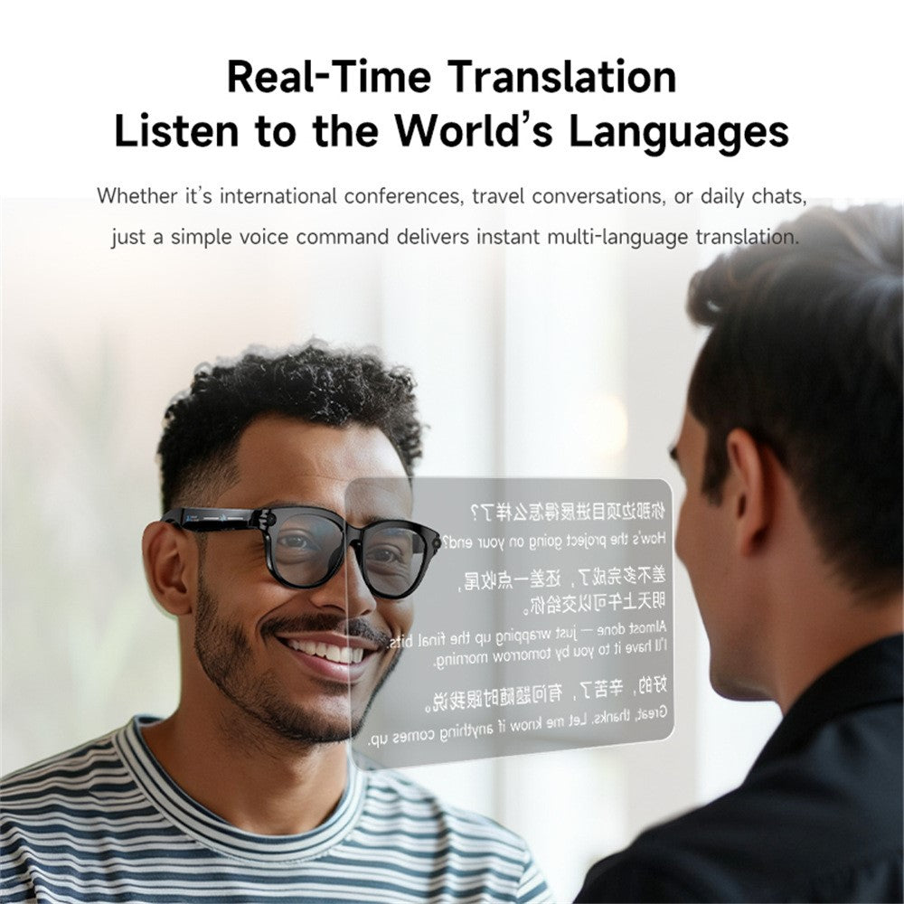 AI Smart Glasses with HD Camera & Real-Time Translation — Bluetooth Calling & Music