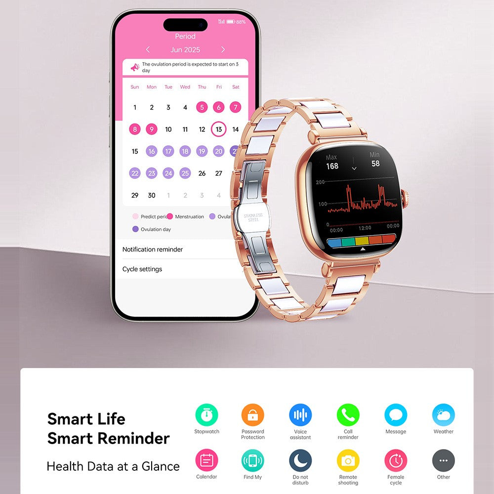 JOYROOM JR-FS1 1.7 Inch AMOLED Screen Smart Watch Bluetooth-Compatible Ceramic Watch