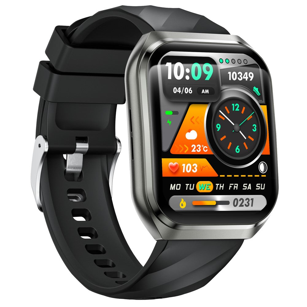 MT66 Silicone Strap Smart Watch 1.83 Inch IPS Screen Fitness Tracker IP68 Waterproof Heart Rate Monitor