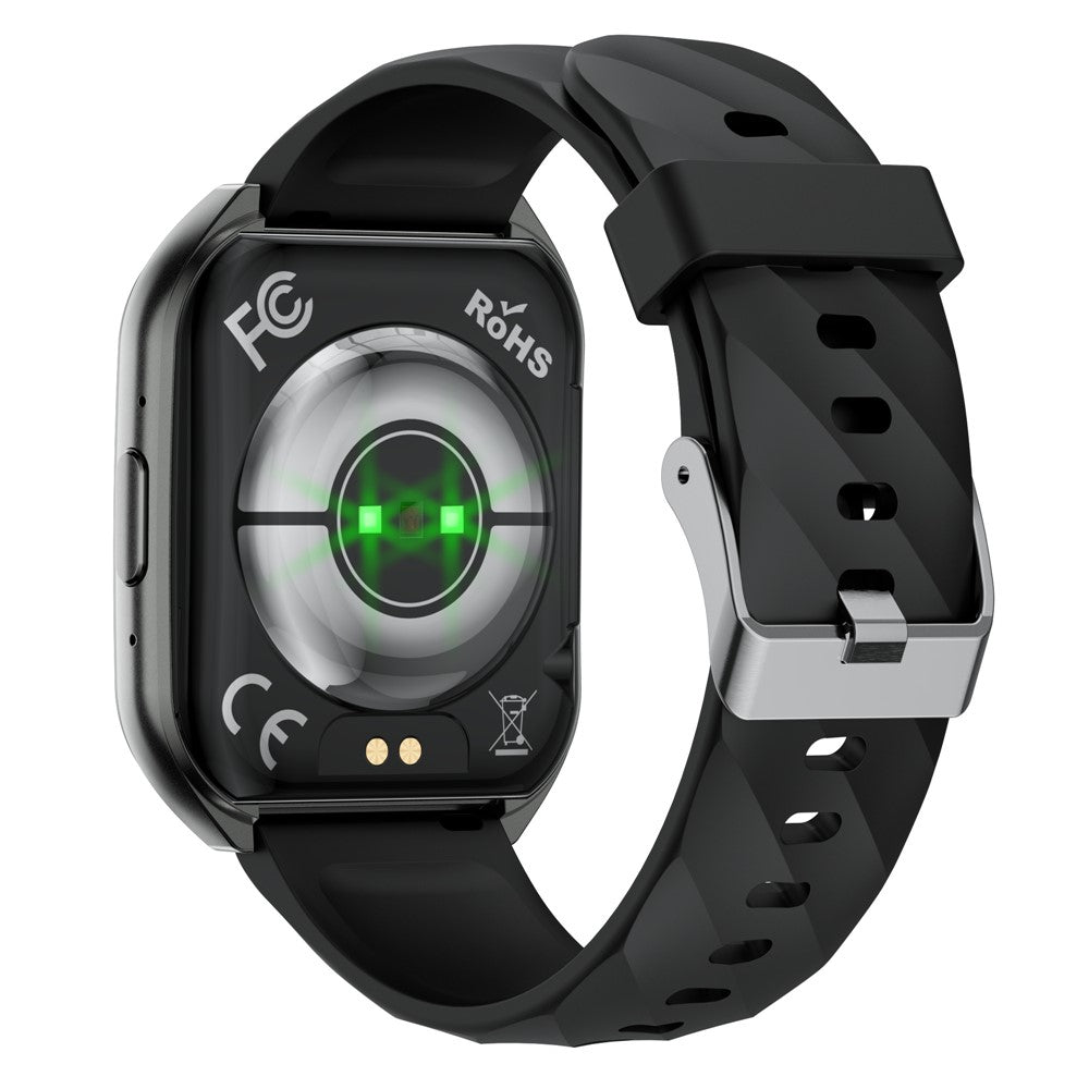 MT66 Silicone Strap Smart Watch 1.83 Inch IPS Screen Fitness Tracker IP68 Waterproof Heart Rate Monitor