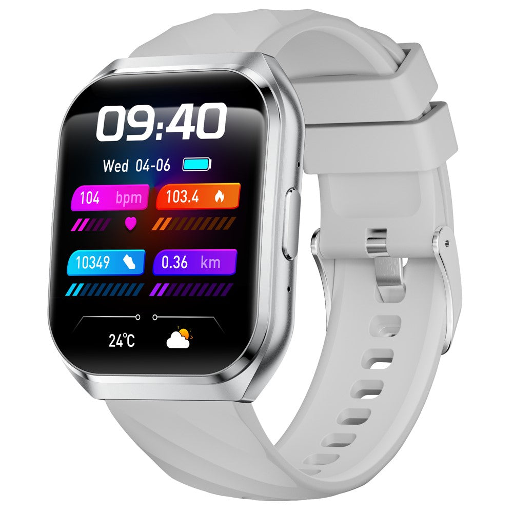 MT66 Silicone Strap Smart Watch 1.83 Inch IPS Screen Fitness Tracker IP68 Waterproof Heart Rate Monitor