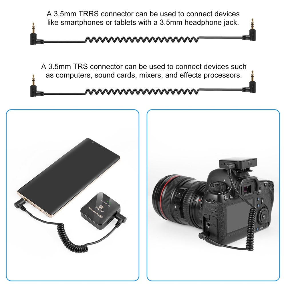 PULUZ PU3154B Real Time Monitoring Wireless Lavalier Microphone System for Vlog Live Streaming Interview, 2 Transmitter + 1 Receiver
