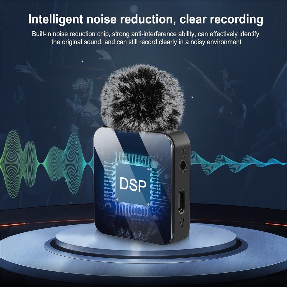 PULUZ PU3154B Real Time Monitoring Wireless Lavalier Microphone System for Vlog Live Streaming Interview, 2 Transmitter + 1 Receiver