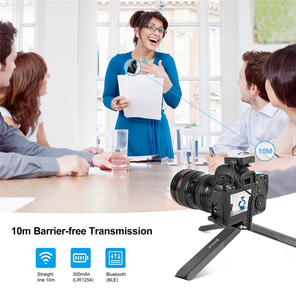 PULUZ PU3154B Real Time Monitoring Wireless Lavalier Microphone System for Vlog Live Streaming Interview, 2 Transmitter + 1 Receiver