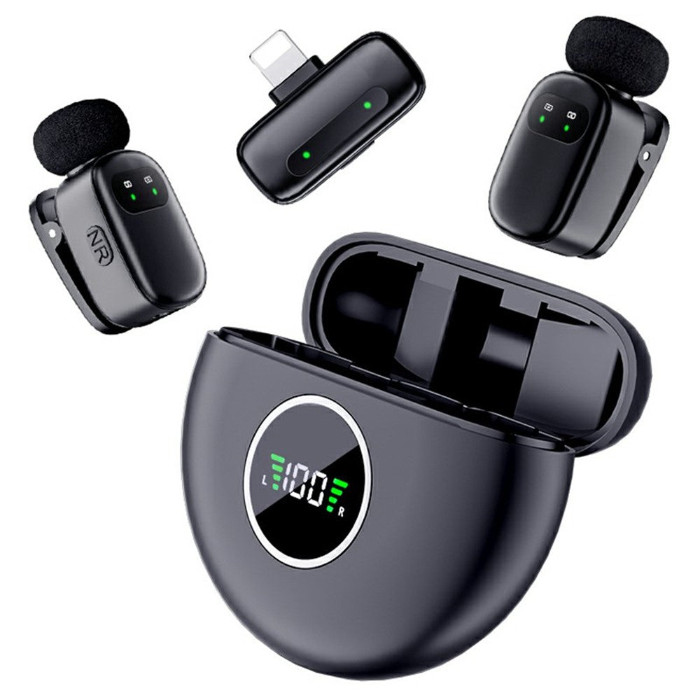 K20 8-Pin Interface Wireless Lavalier Microphone Smart Noise Cancelling Mini Clip-On Mic for Live Streaming