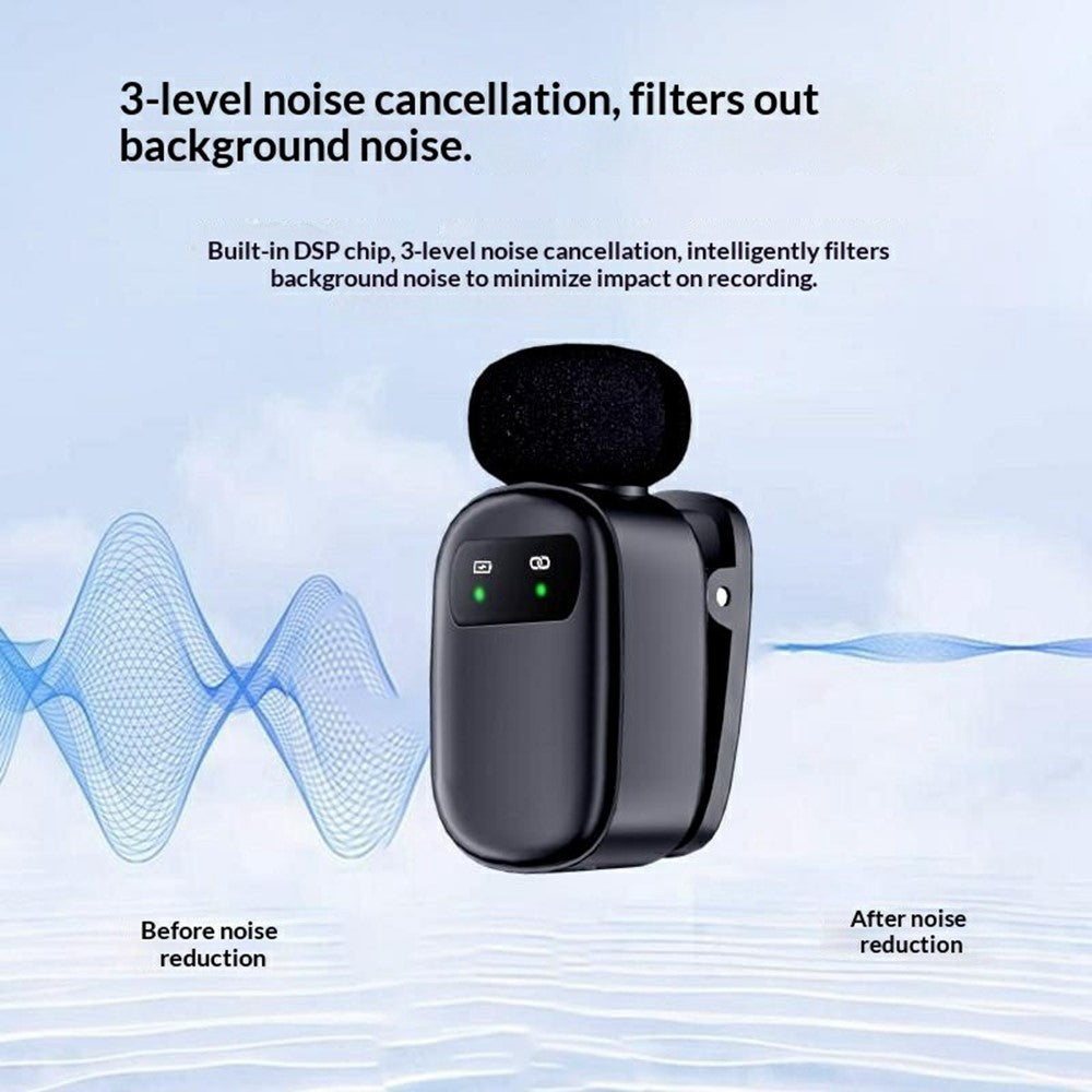 K20 8-Pin Interface Wireless Lavalier Microphone Smart Noise Cancelling Mini Clip-On Mic for Live Streaming
