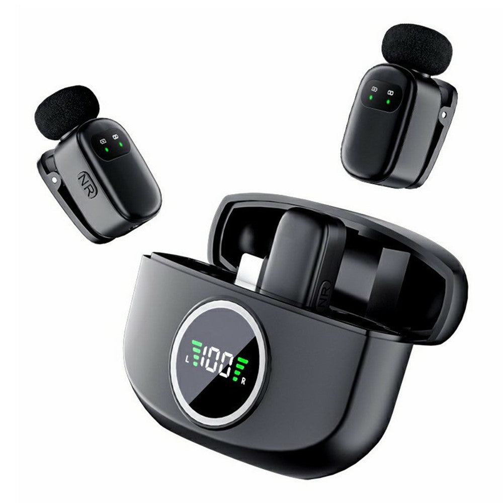 K21 Wireless Lavalier Microphone Set with iP Receiver, Noise Reduction Mini Mic for Smartphone Video Recording / Live Streaming / Vlogging