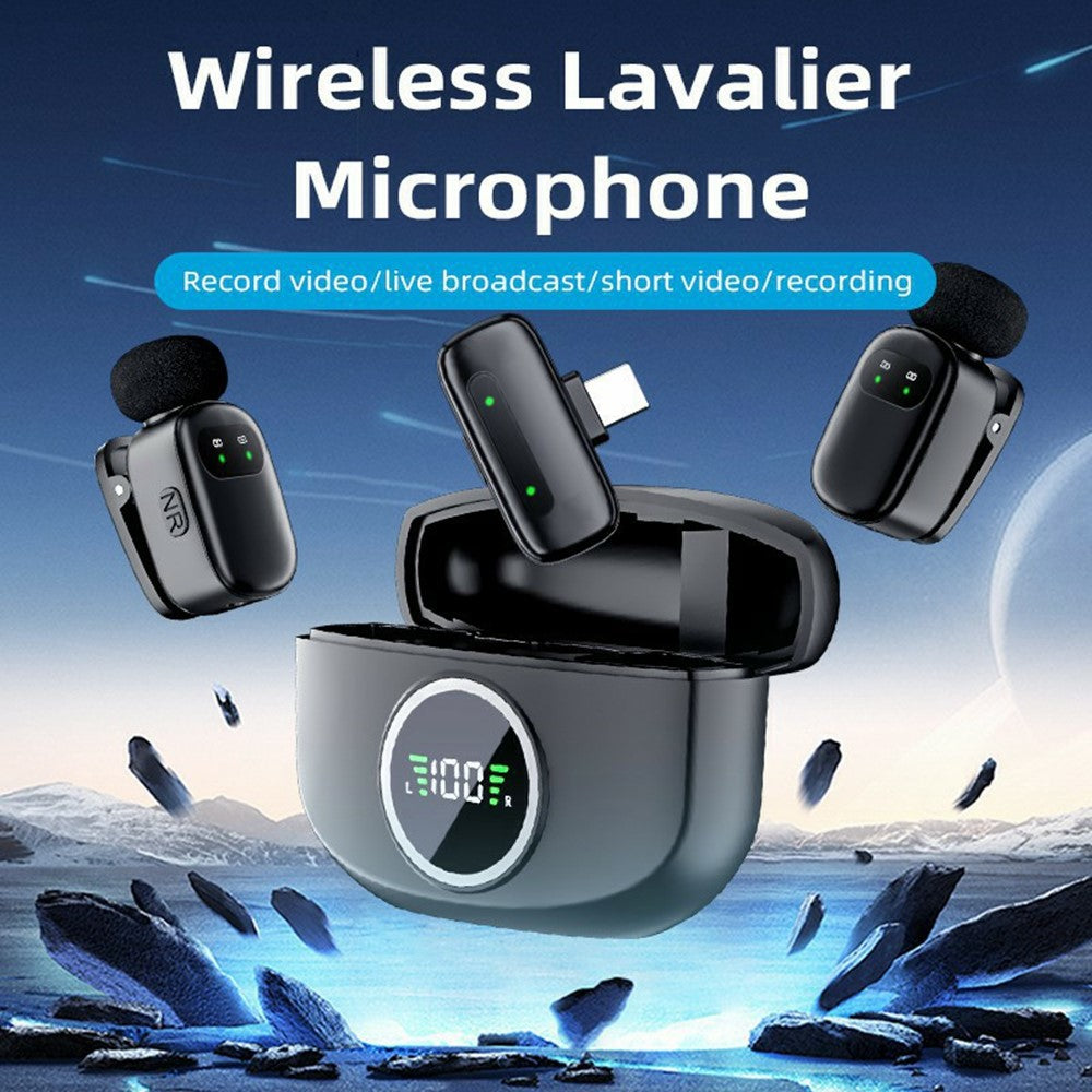 K21 Wireless Lavalier Microphone Set with iP Receiver, Noise Reduction Mini Mic for Smartphone Video Recording / Live Streaming / Vlogging