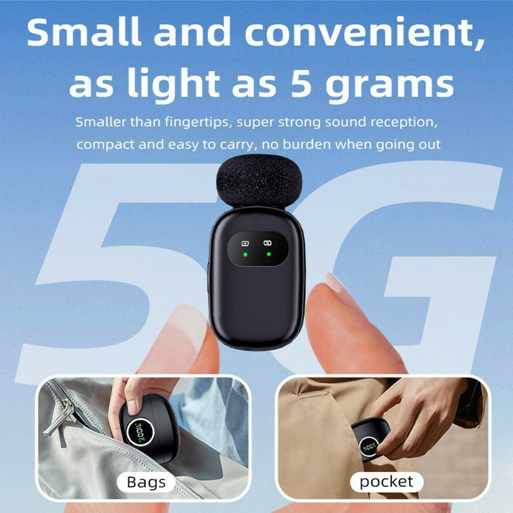 K21 Wireless Lavalier Microphone Set with iP Receiver, Noise Reduction Mini Mic for Smartphone Video Recording / Live Streaming / Vlogging