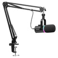 FEELWORLD PM1-AS Dynamic Microphone with Boom Arm Stand XLR / USB Dual Output for Podcast Recording / Gaming / Live Streaming