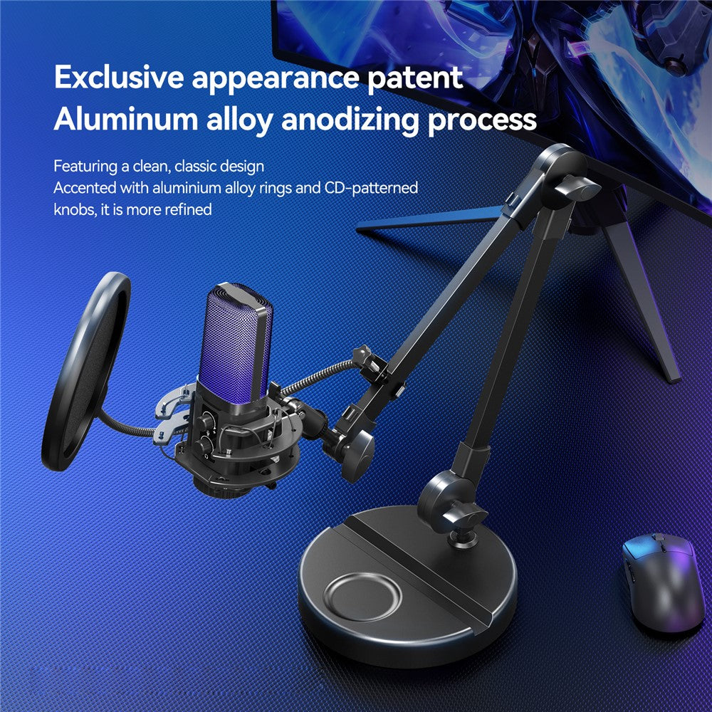 YANMAI X3R RGB Lighting Desktop Microphone Noise Cancelling Capacitor Microphone for Live Streaming / Recording