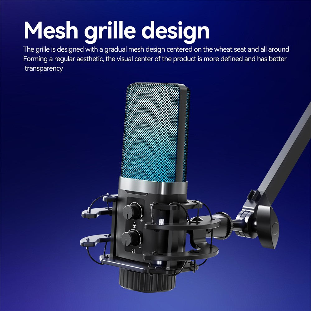 YANMAI X3R RGB Lighting Desktop Microphone Noise Cancelling Capacitor Microphone for Live Streaming / Recording