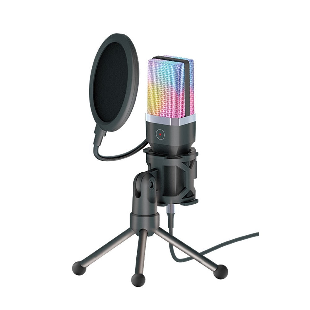 YANMAI X1R RGB Light USB Wired Microphone Recording E-sports Game Desktop Condenser Mic