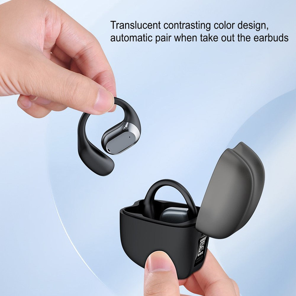 JS371 Bluetooth-compatible 5.4 Headphones Sport Earhooks Wireless Noise Reduction Earphones with Charging Case