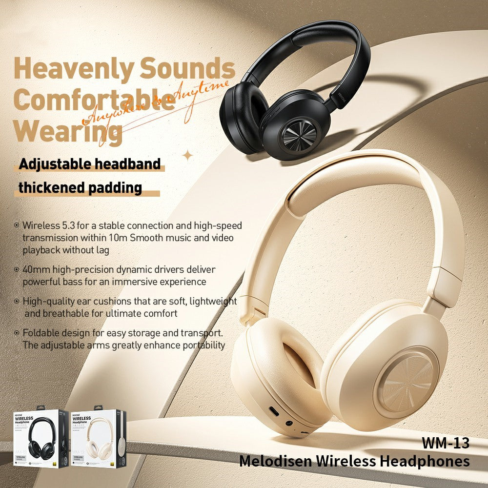 WEKOME WM-13 Wireless Headphones Foldable Bluetooth-compatible Over-Ear Headset with Microphone  /  40mm Driver
