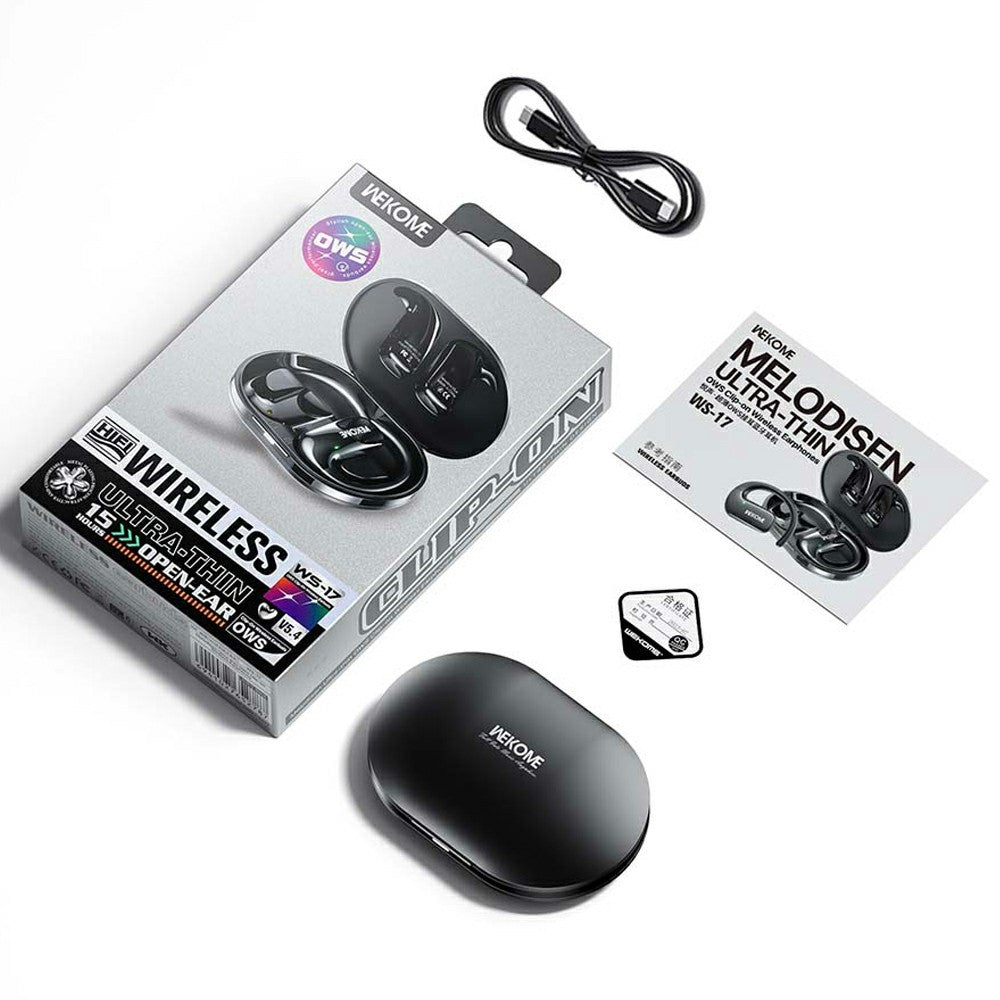 WEKOME WS-17 Open Ear Headphones Bluetooth-compatible 5.4 OWS Hanging Earphones Earbuds 15H Playtime
