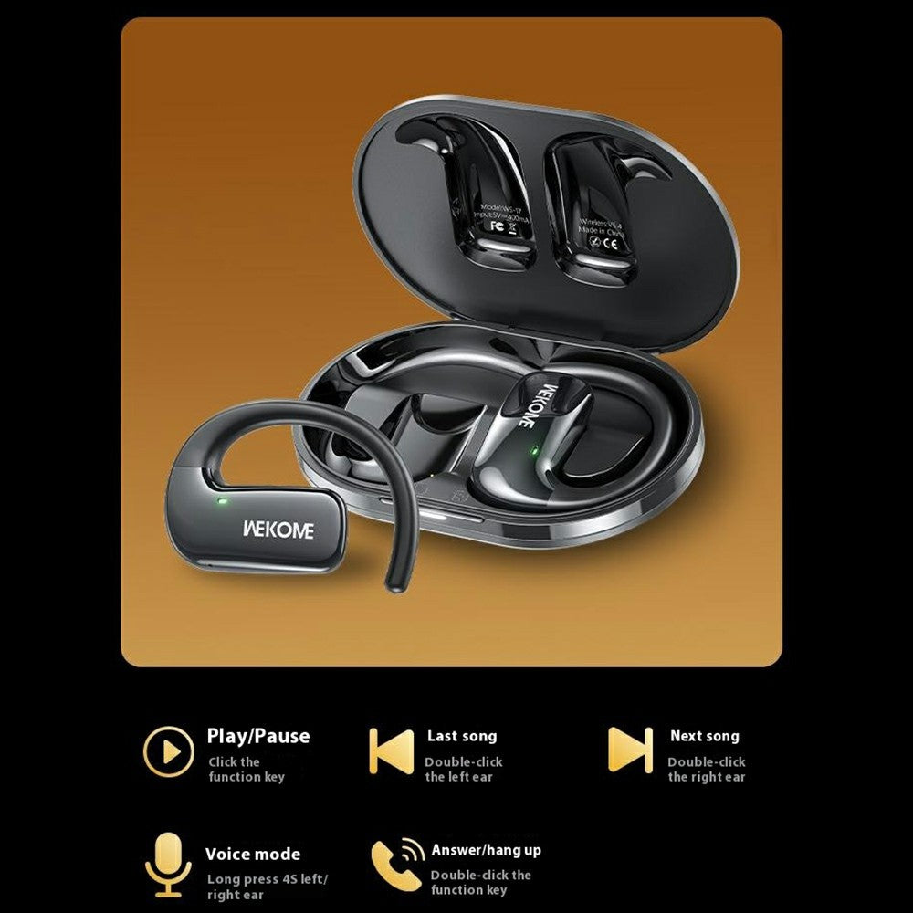 WEKOME WS-17 Open Ear Headphones Bluetooth-compatible 5.4 OWS Hanging Earphones Earbuds 15H Playtime