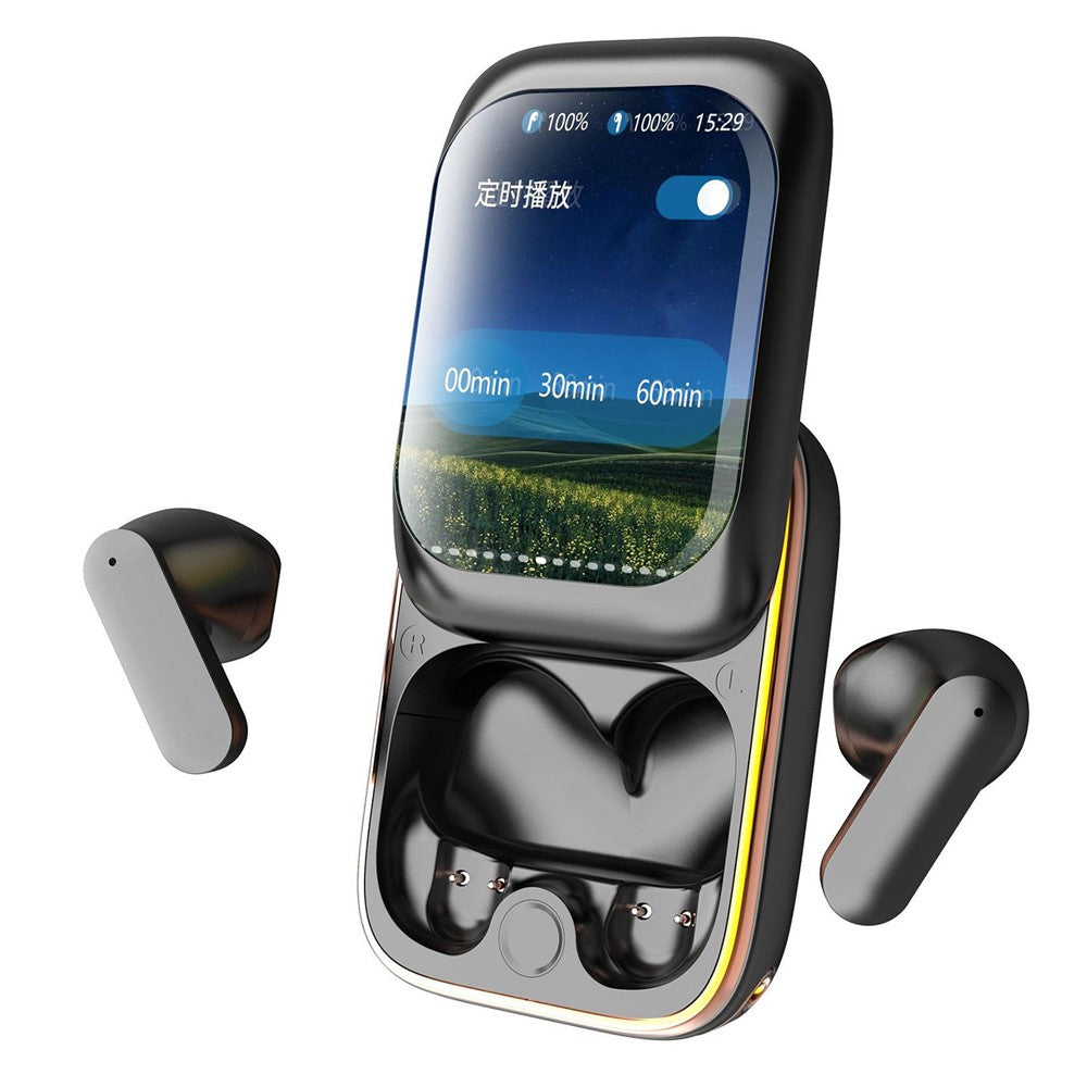 H8 TWS Wireless Headphones with Color Display Sliding Cover Noise Reduction Bluetooth-compatible Earbuds