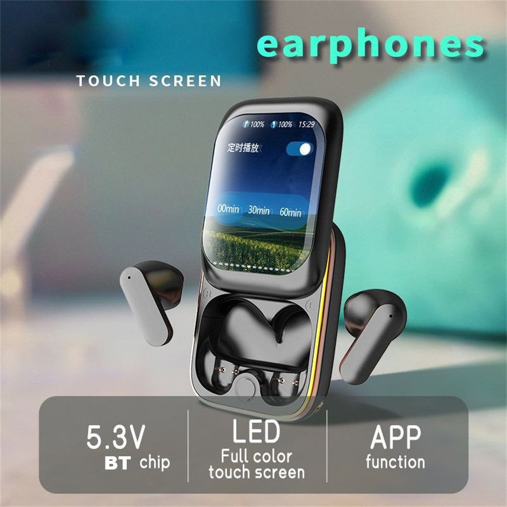H8 TWS Wireless Headphones with Color Display Sliding Cover Noise Reduction Bluetooth-compatible Earbuds