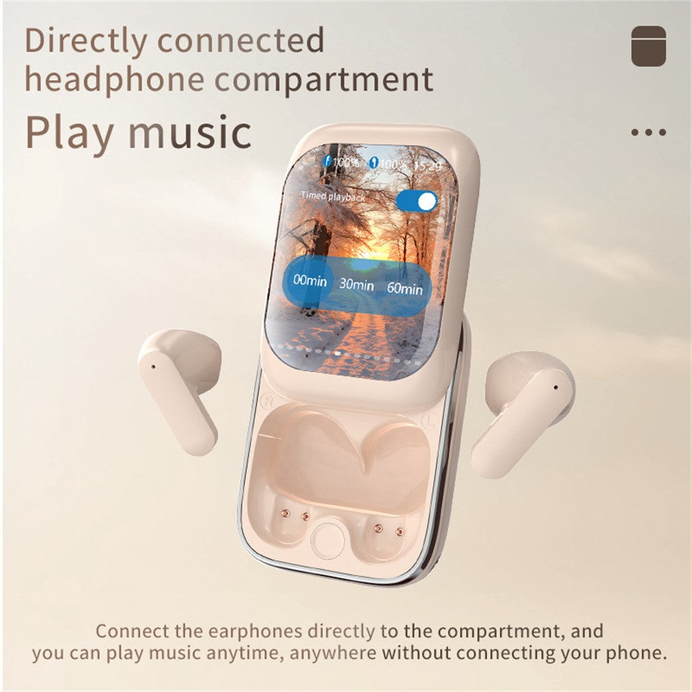 H8 TWS Wireless Headphones with Color Display Sliding Cover Noise Reduction Bluetooth-compatible Earbuds