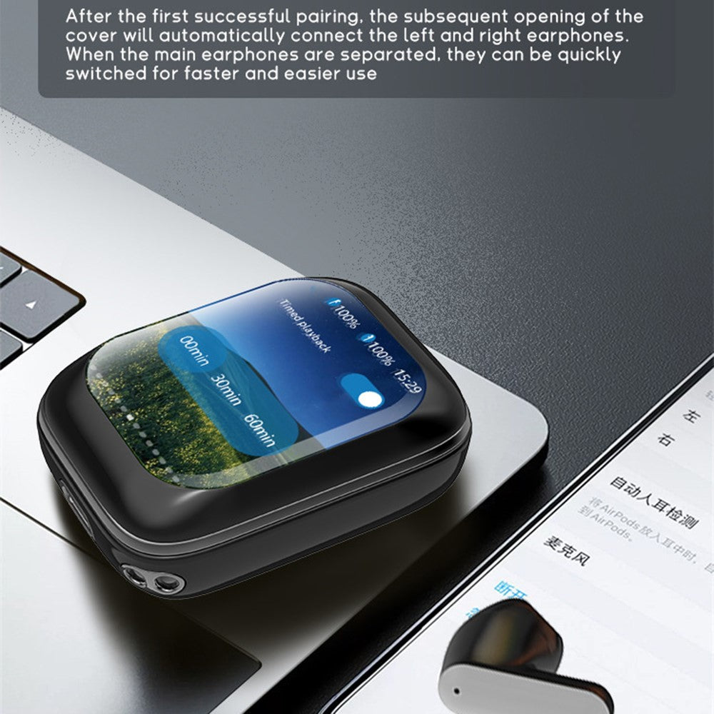H8 TWS Wireless Headphones with Color Display Sliding Cover Noise Reduction Bluetooth-compatible Earbuds