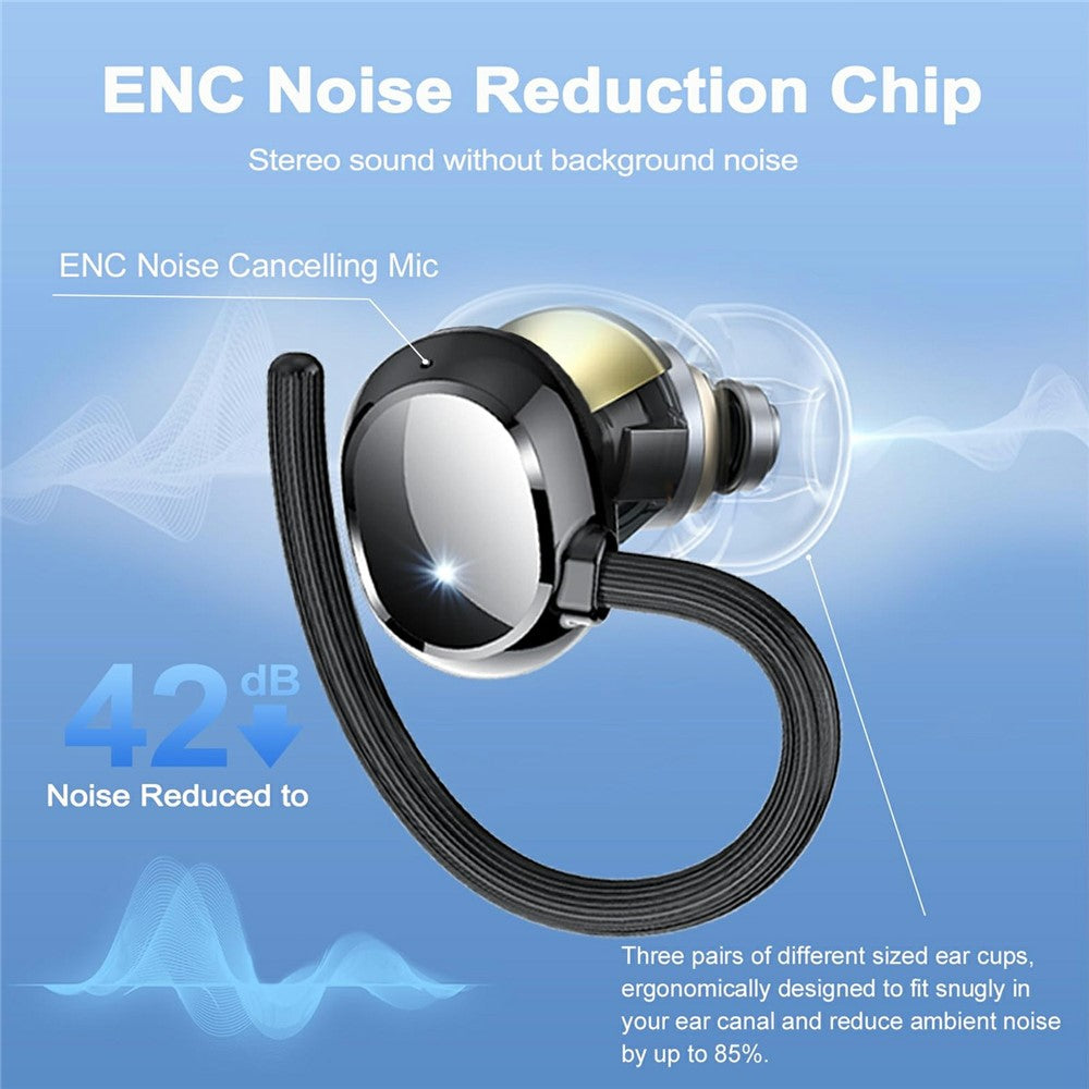 Q35 1 Pair Ear-Hook Headphones Wireless Earbuds Sport Business Headset High Definition Sound Comfortable Wear