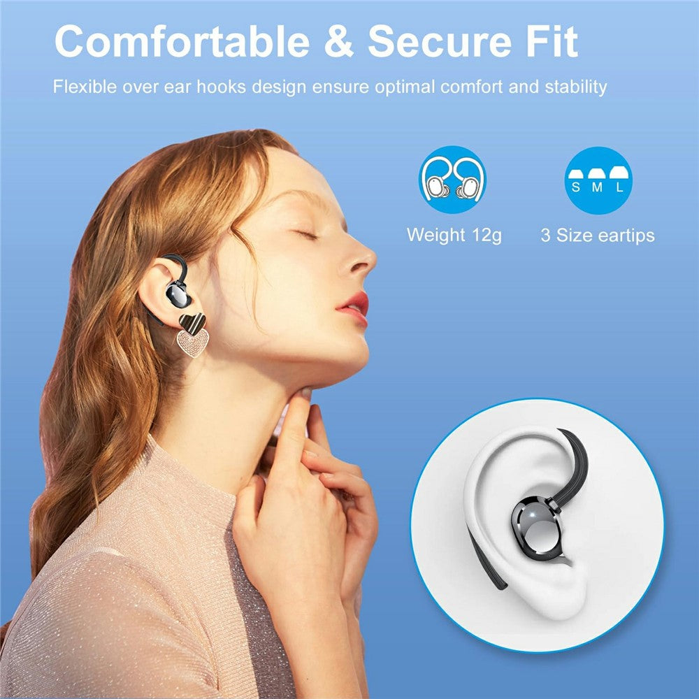 Q35 1 Pair Ear-Hook Headphones Wireless Earbuds Sport Business Headset High Definition Sound Comfortable Wear