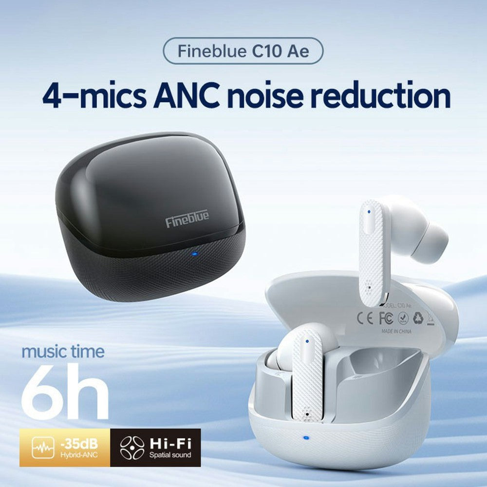 FINEBLUE Wireless Stereo TWS Earphones Dual Mic ANC Noise Cancellation Bluetooth-Compatible Headsets