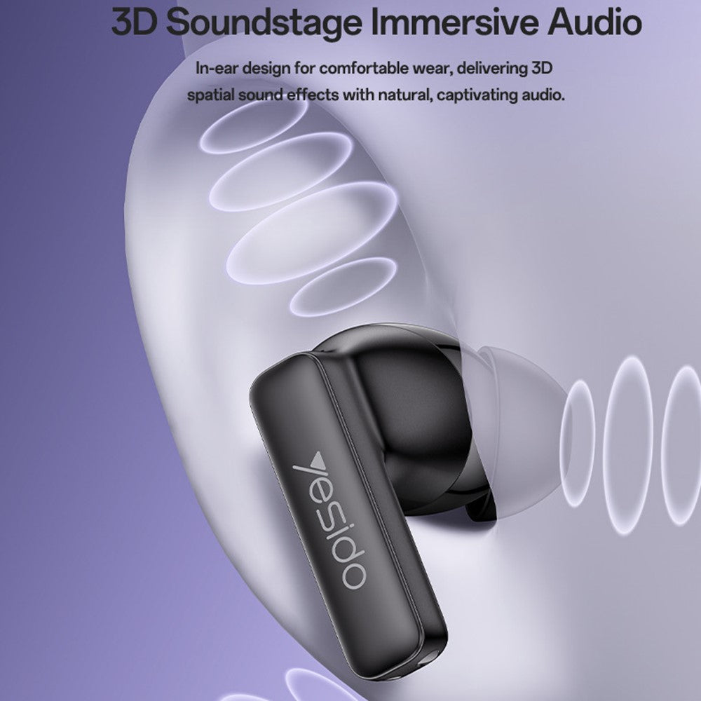 YESIDO TWS40 Bluetooth-Compatible Headphones ANC+ENC Noise Cancellation Wireless Earbuds NTC Temperature Control