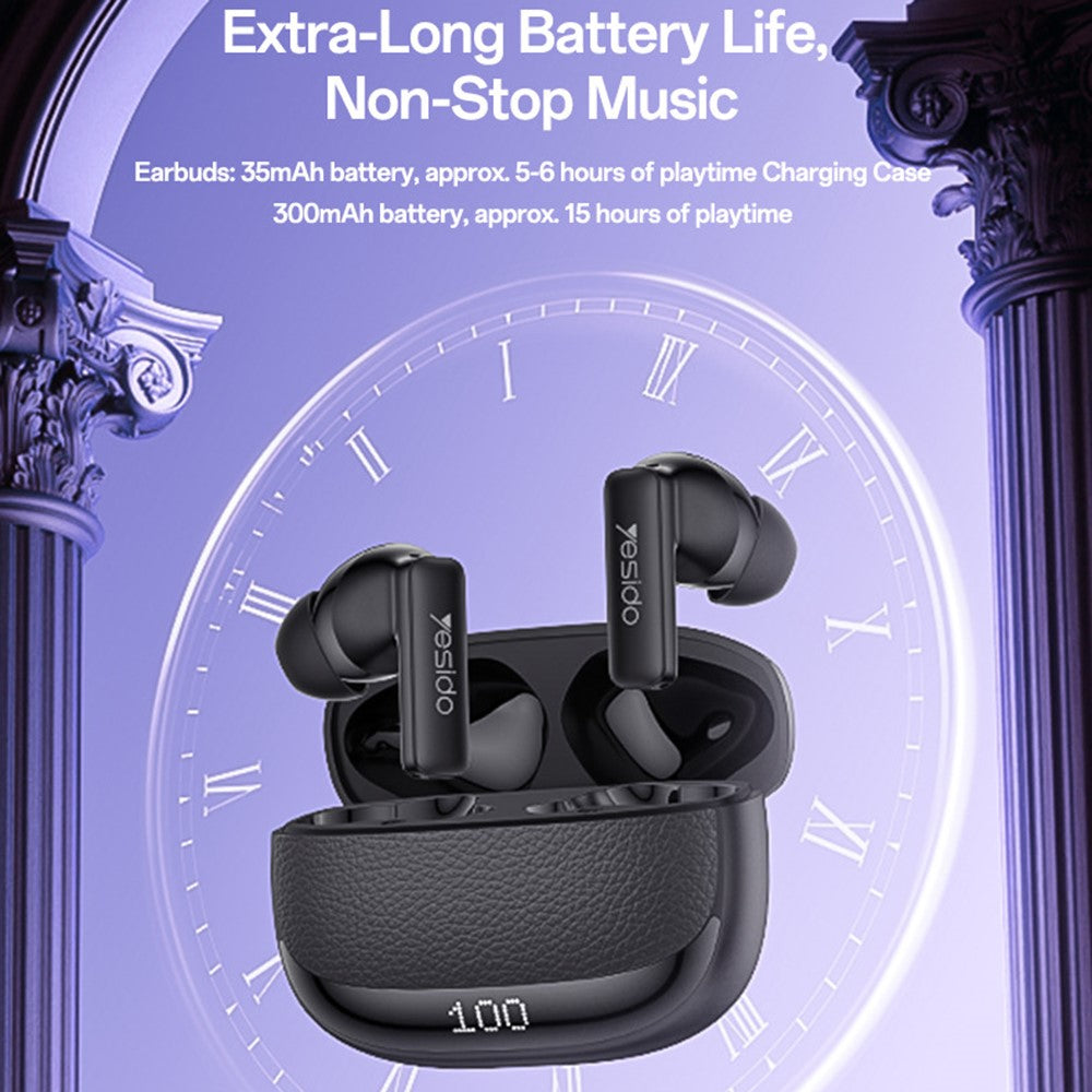 YESIDO TWS40 Bluetooth-Compatible Headphones ANC+ENC Noise Cancellation Wireless Earbuds NTC Temperature Control