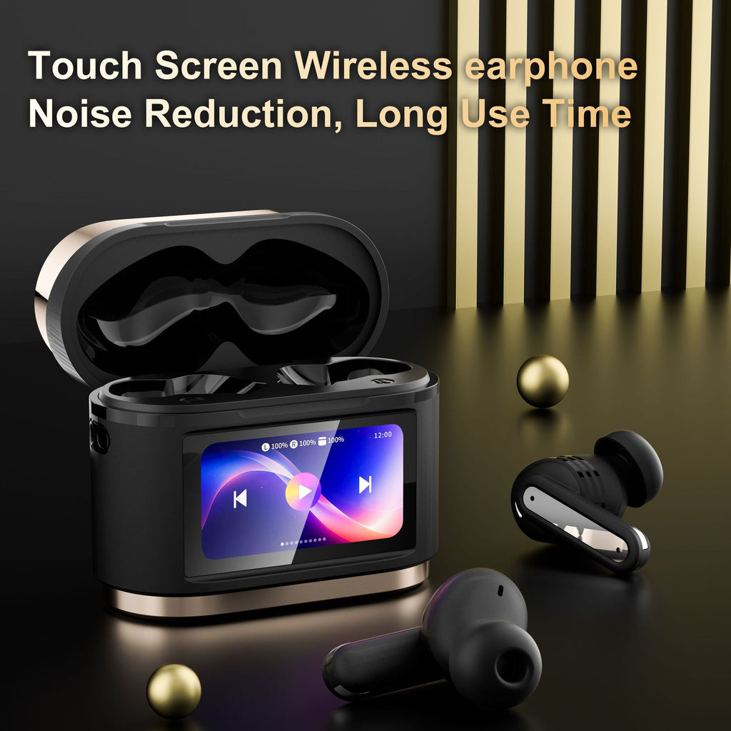 BD2 TWS Bluetooth-compatible Earbuds ANC Noise Cancelling In Ear Wireless Earbuds with LED Touch Display Charging Case