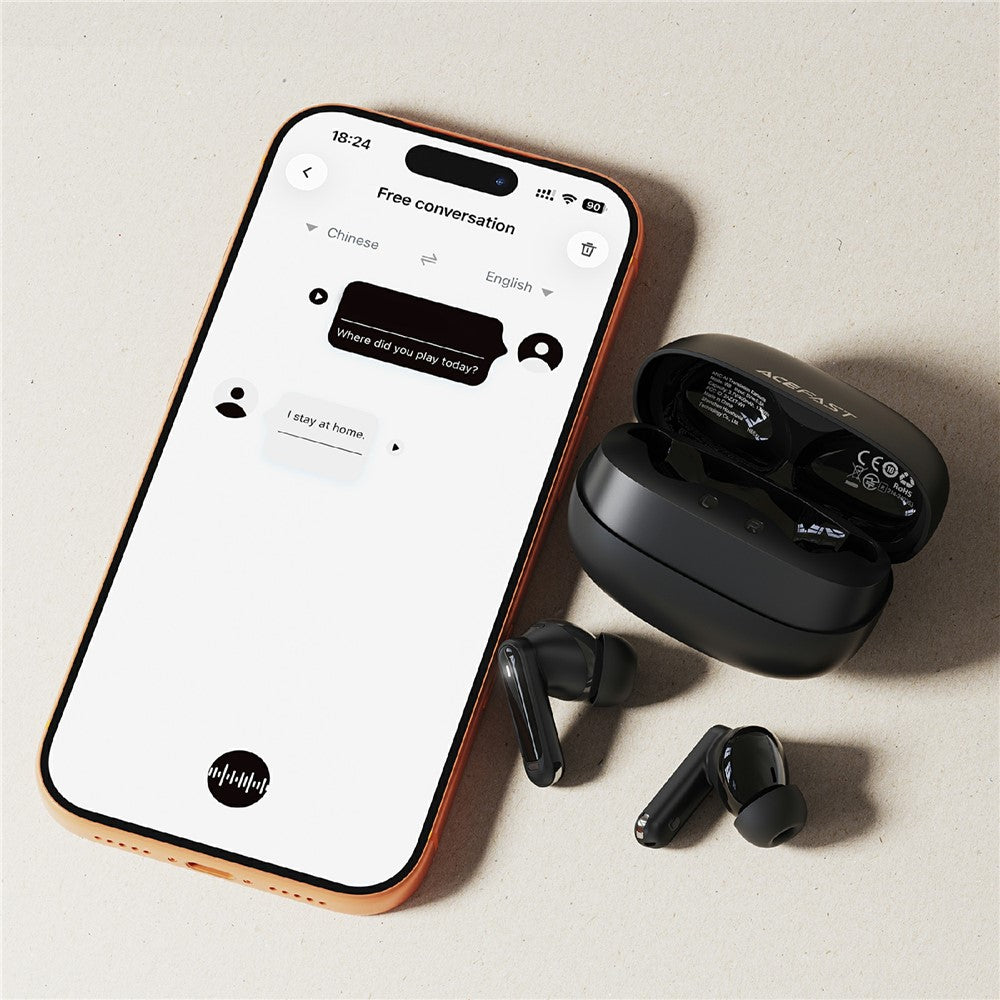 ACEFAST W8 ANC AI Translation Earbuds BT 6.0 Wireless Earphones Support ANC + ENC Noise Reduction