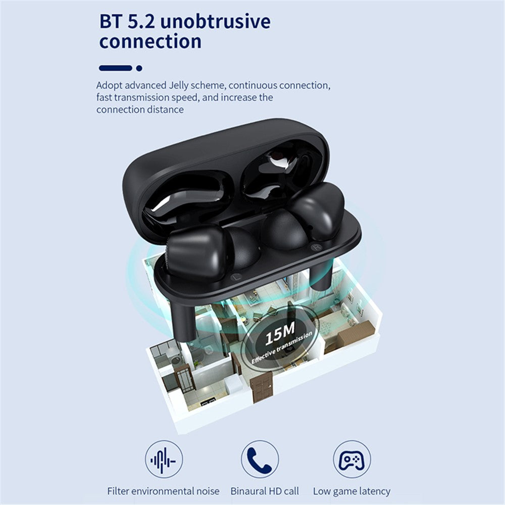 J8 Bluetooth-compatible Headphones with Indicator Light Portable TWS Earbuds Noise Reduction Wireless Headset