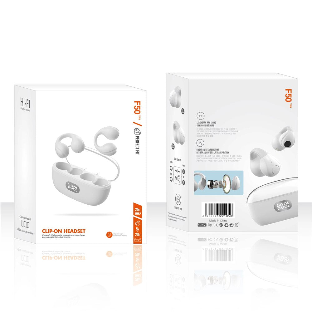 Open Ear Clip Headphones Wireless Bluetooth-compatible Clip On Headset Open Ear Earbuds Earphones