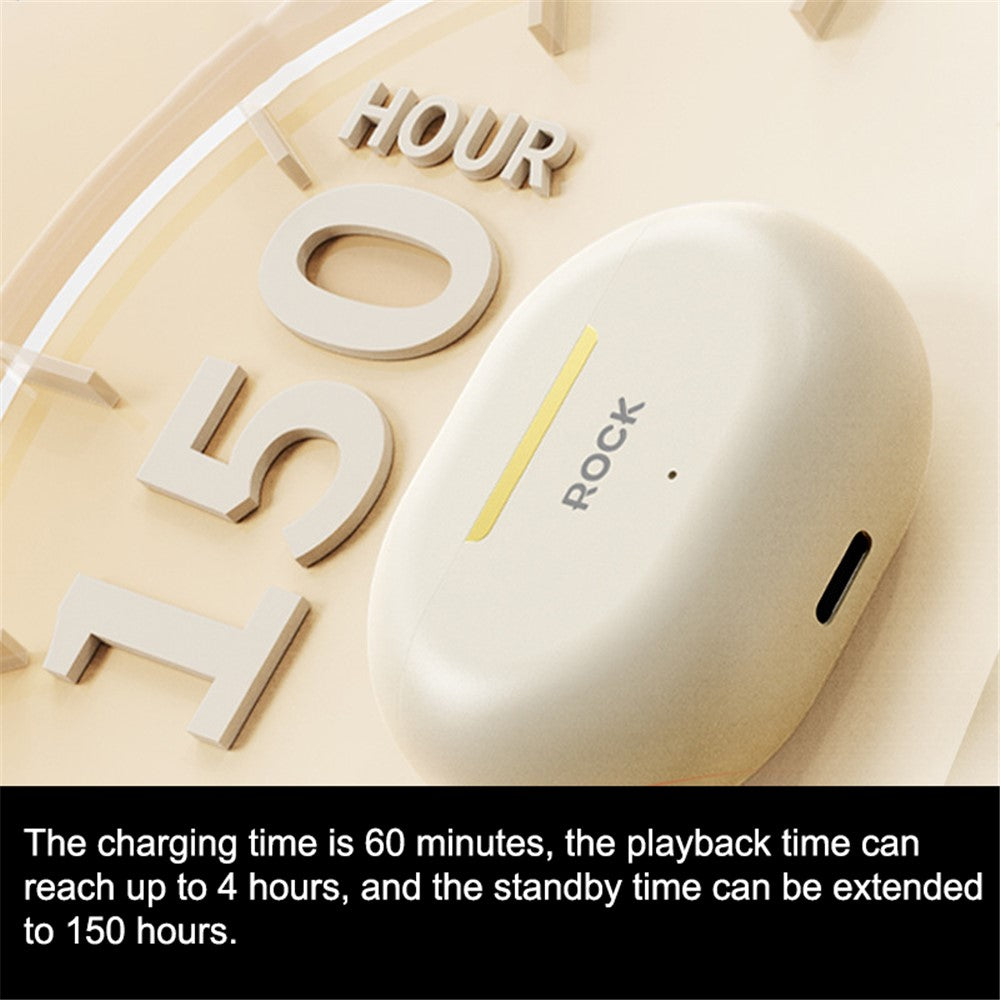 ROCK EB900 TWS Wireless Earphones Portable Stereo Music Headphones Type-C Bluetooth-compatible Earbuds