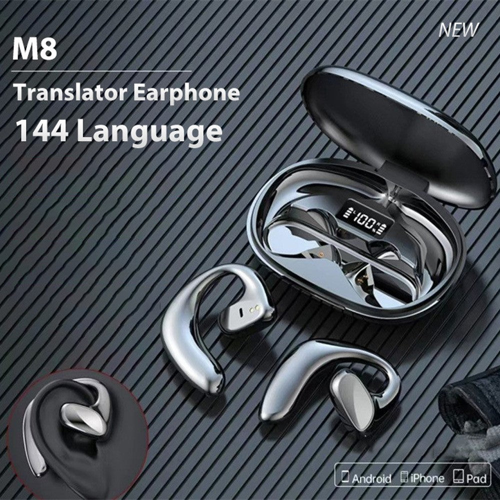 M8 144 Languages Translation Earphones Noise Reduction Smart Voice Translator TWS Bluetooth-compatible Headset