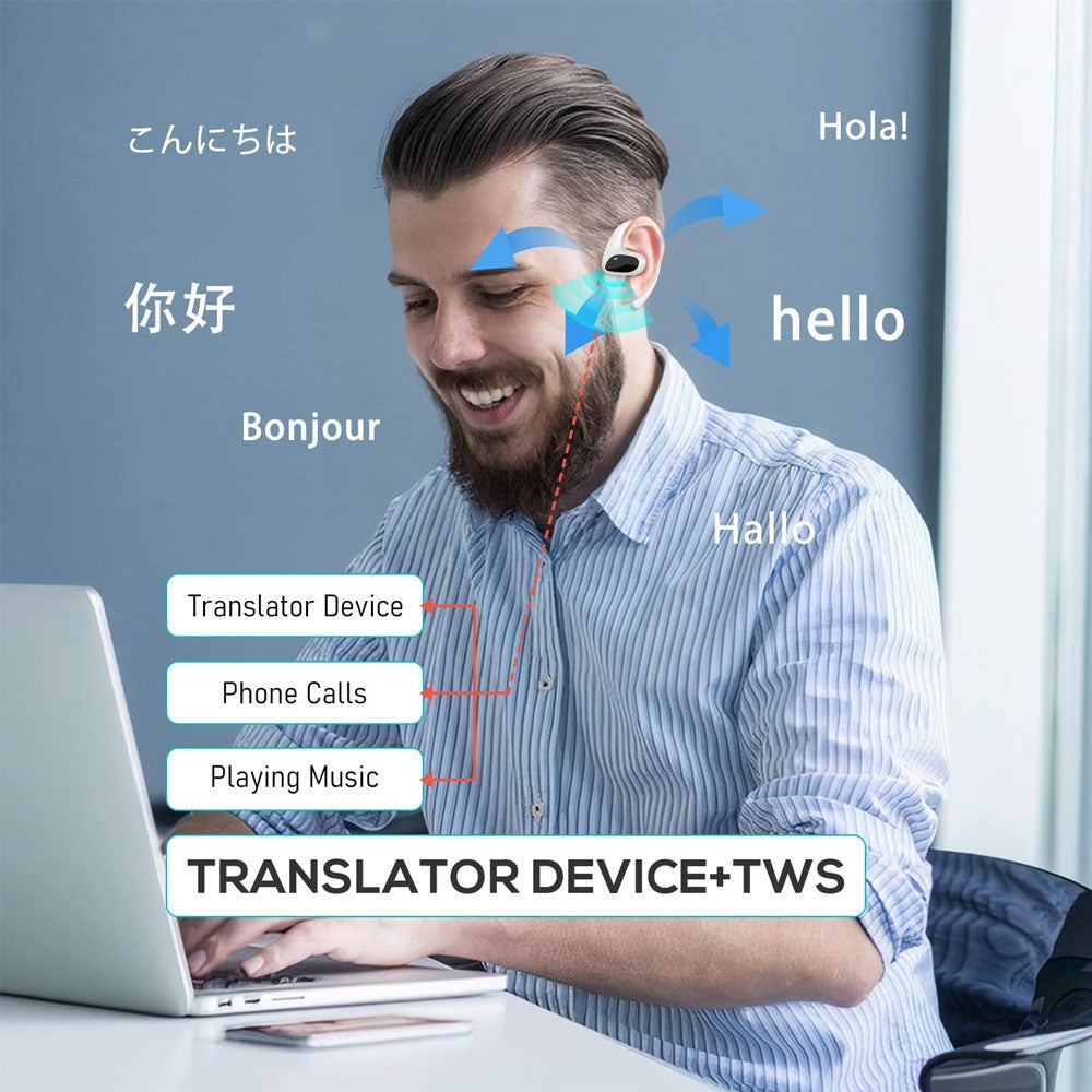 M8 144 Languages Translation Earphones Noise Reduction Smart Voice Translator TWS Bluetooth-compatible Headset