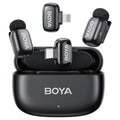 BOYA mini Mfi Certified 2Pcs Wireless Lavalier Microphone AI Noise Reduction Mic with Lightning + USB-C Receiver