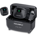 FEELWORLD LM1 Wireless Lavalier Microphone System for Phone Camera PC, 2 Transmitters + 1 Receiver + Charging Case