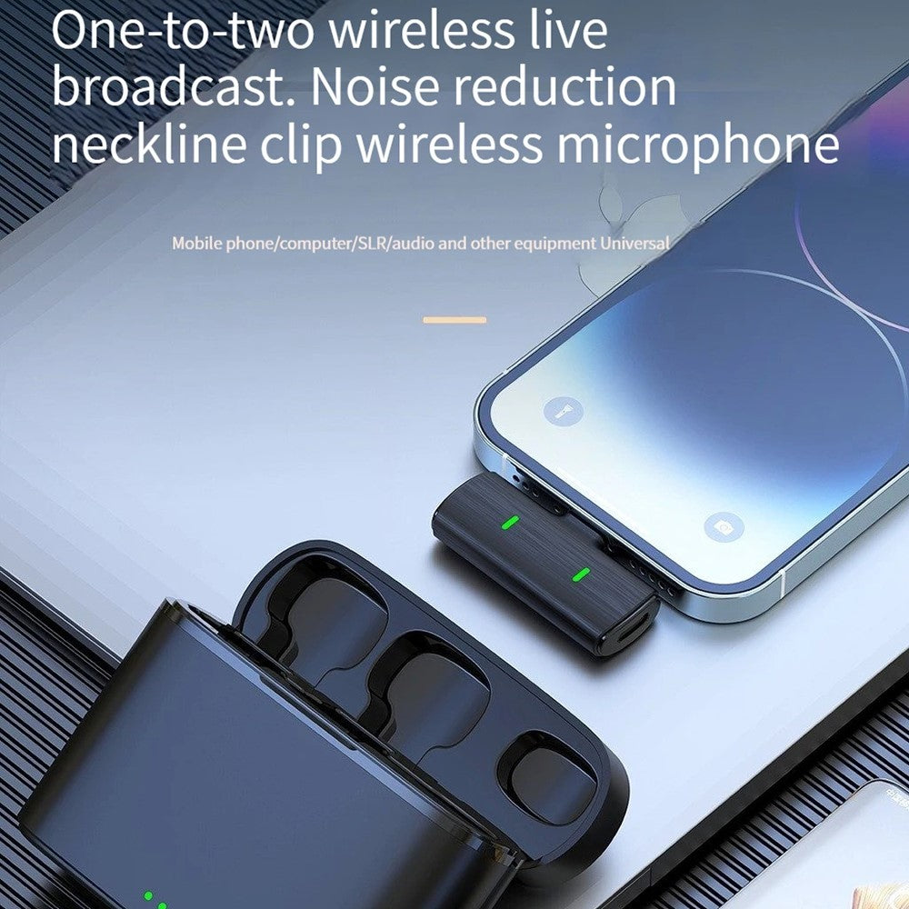 K10 Wireless Lavalier Mic DSP Noise Canceling Microphone  (2 Microphones+1 Receiver)