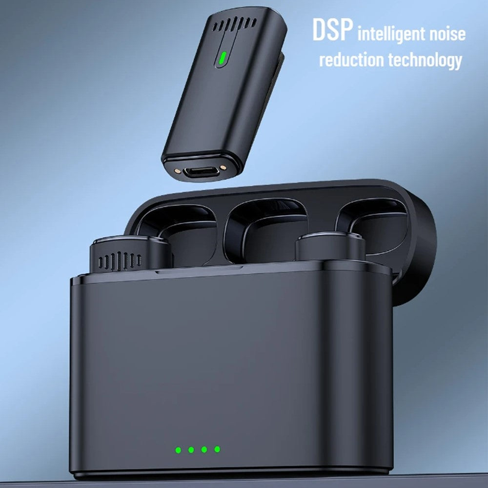 K10 Wireless Lavalier Mic DSP Noise Canceling Microphone  (2 Microphones+1 Receiver)