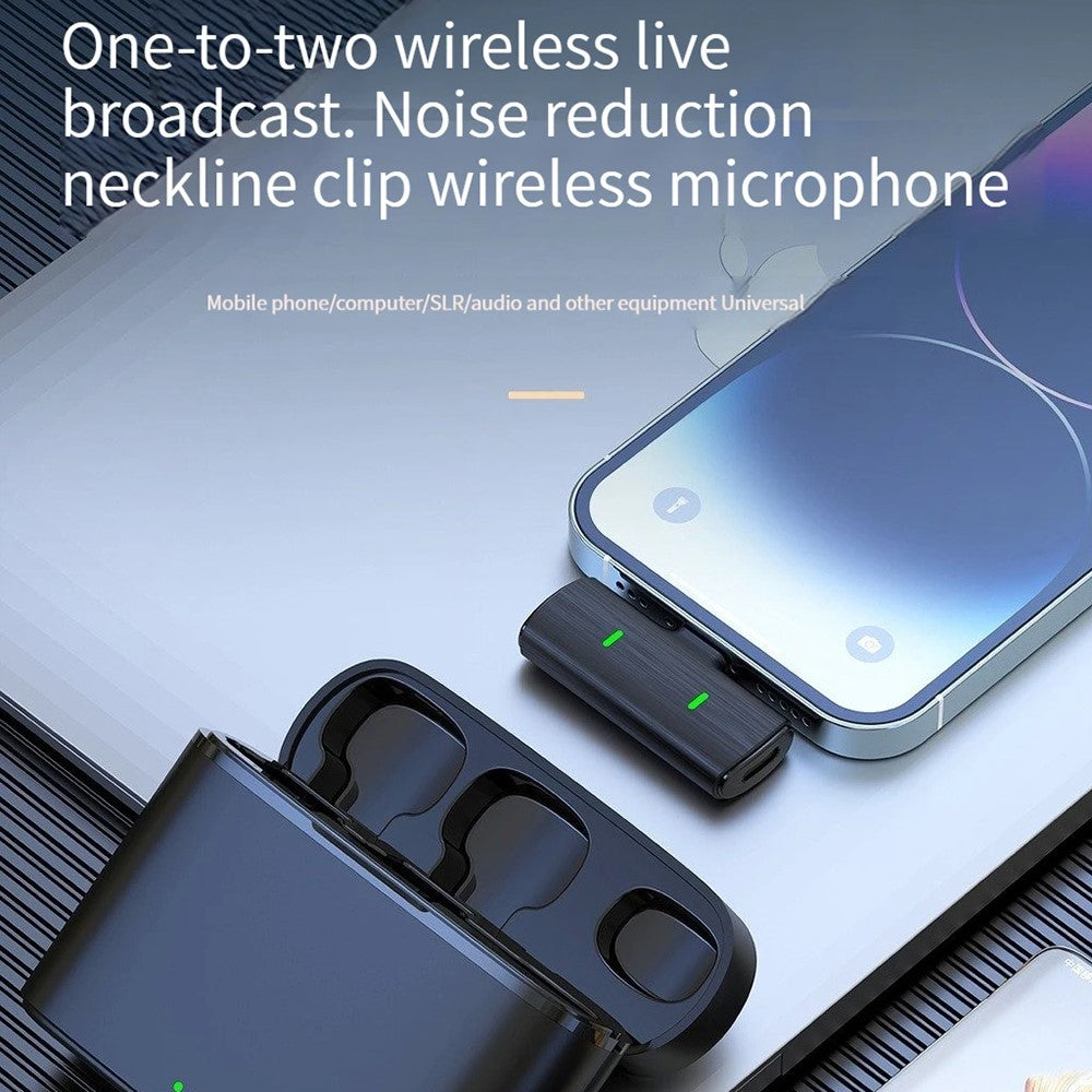 K10 Wireless Lavalier Mic DSP Noise Canceling Microphone  (2 Microphones+1 Receiver)