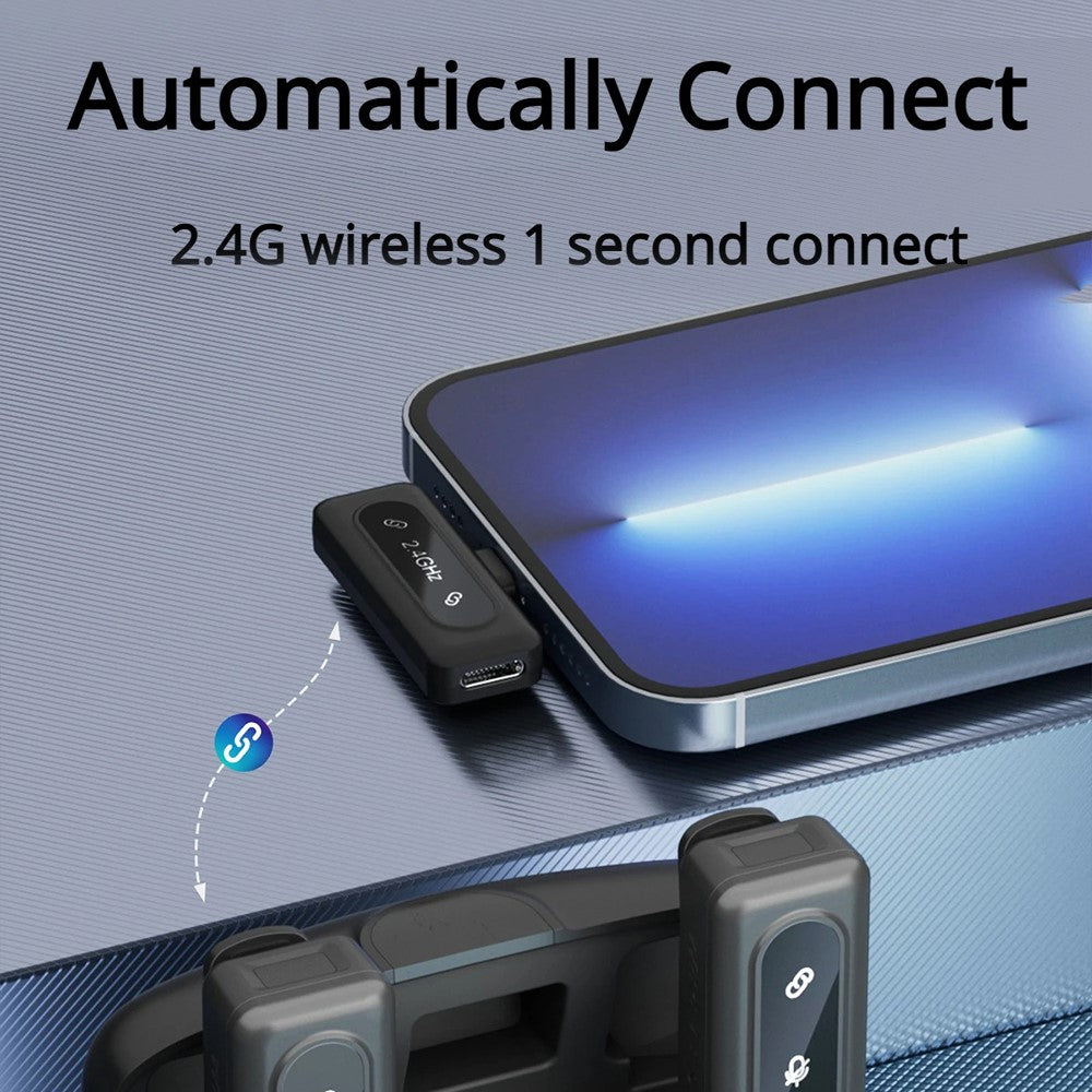 J50 Vlogging Wireless Noise Canceling Microphone Lavalier Mic (2 Microphones+1 Receiver)