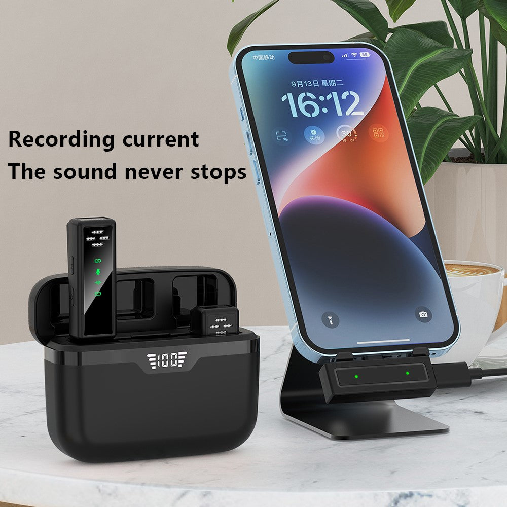 J80 Broadcasting Lavalier Mini Microphone (2 Microphones+1 Receiver)