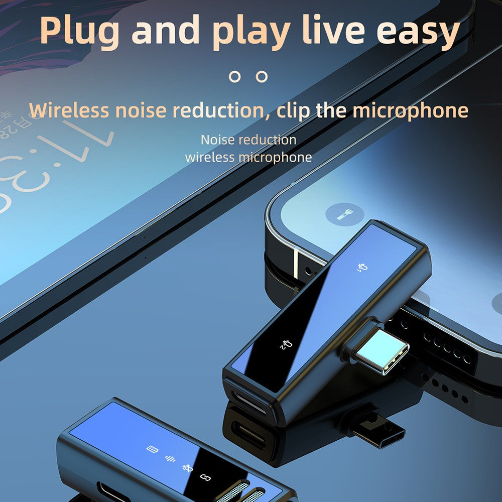 J88 Wireless Lavalier Live Streaming Microphone (2 Microphones+1 Receiver)