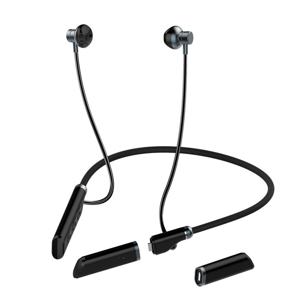 B998 Wireless Neckband Headphones Half In-Ear Bluetooth-compatible 5.3 Earphones Noise Cancelling Earbuds with Pluggable
