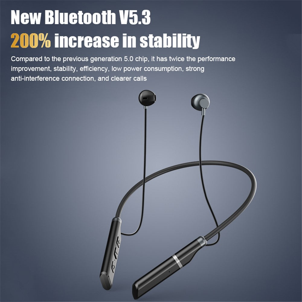 B998 Wireless Neckband Headphones Half In-Ear Bluetooth-compatible 5.3 Earphones Noise Cancelling Earbuds with Pluggable