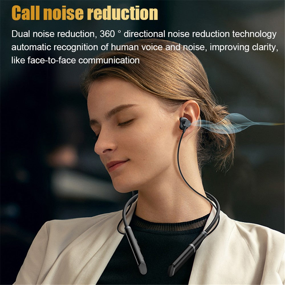 B998 Wireless Neckband Headphones Half In-Ear Bluetooth-compatible 5.3 Earphones Noise Cancelling Earbuds with Pluggable