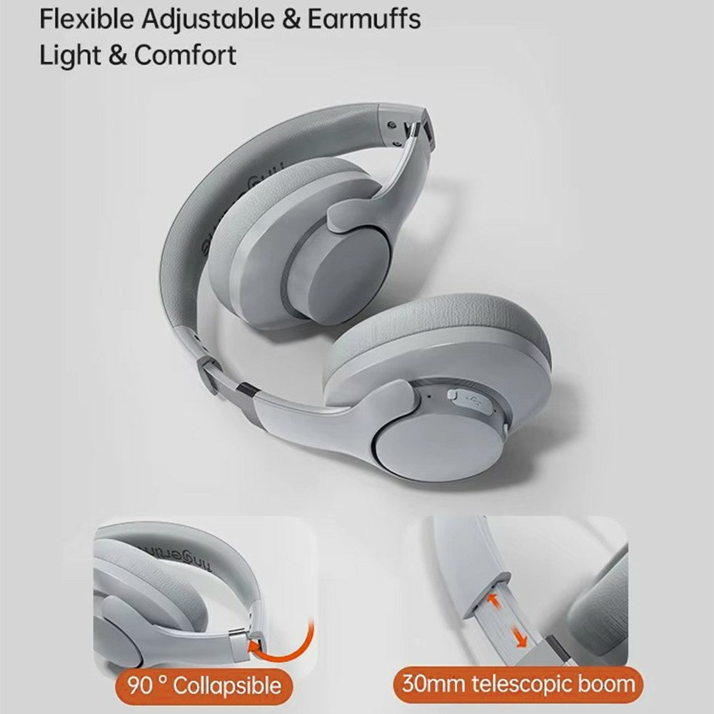 BT048 Active Noise Cancelling Wireless Headphone Bluetooth-compatible Heavy Bass Over-Ear Gaming Music Headset